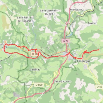 Canourgue GPS track, route, trail