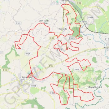 Bricquebec 53km GPS track, route, trail