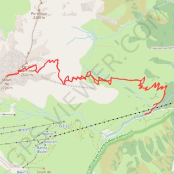 Le Monné de Cauterets GPS track, route, trail