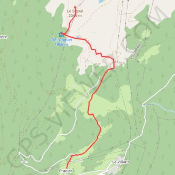 Cret Coquet et le Signal GPS track, route, trail