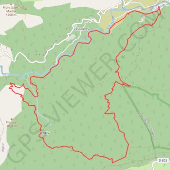 Le Colombier - Gréolière - Cascade Vegay GPS track, route, trail