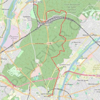 DAcheres a St Germain GPS track, route, trail