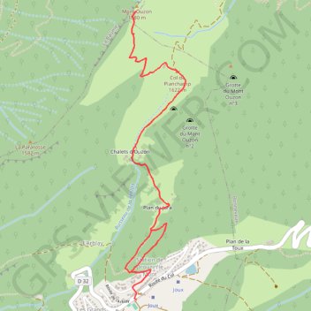 Le Mont Ouzon depuis le Col du Corbier GPS track, route, trail
