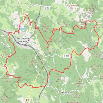 Autour de Saint-Sulpice-Laurière GPS track, route, trail