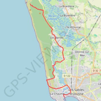 Des Sables-d'Olonne à Brem-sur-Mer GPS track, route, trail