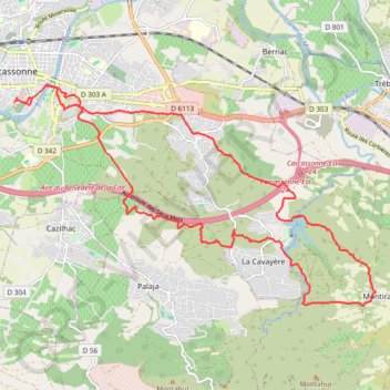 Carcassonne - Lac de la Cavayère - Montirat GPS track, route, trail