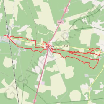 Boucle VTT Ychoux - Pissos GPS track, route, trail