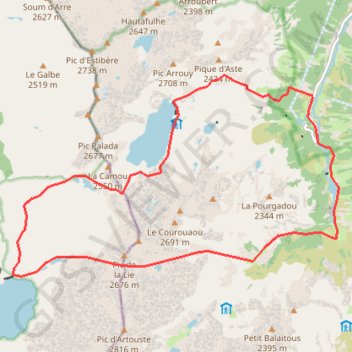 Lacs du Val d'Arrens - Lac de Migouélou - Lac d'Artouste GPS track, route, trail