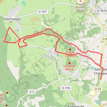 Saint Genes Champanelle GPS track, route, trail