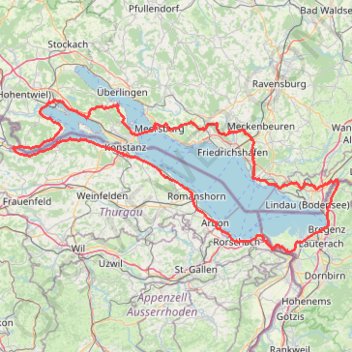 Rund um den Bodensee 218 km GPS track, route, trail