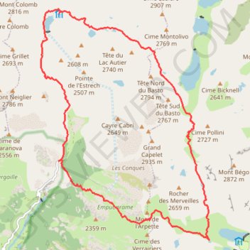 Circuit Gordolasque / Vallée des Merveilles GPS track, route, trail