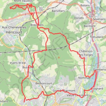 Brognard et Vaudois GPS track, route, trail
