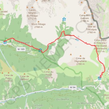 Le Boréon Refuge de la madone GPS track, route, trail