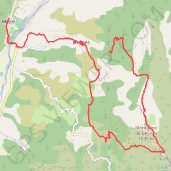 Montagne de Beynes GPS track, route, trail