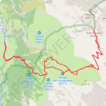 Petit Piméné - Gavarnie (Pyrénées) GPS track, route, trail