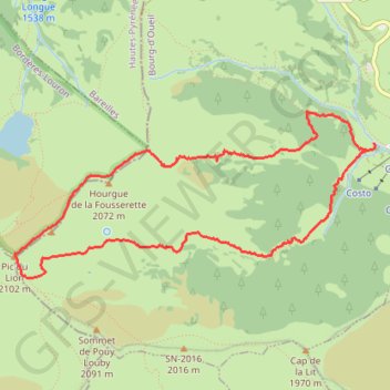 Bourg-d'Oueil - Pic du Lion GPS track, route, trail