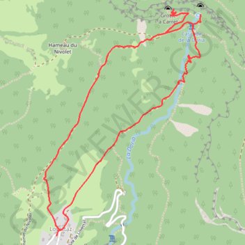 La Grotte à Carret et le Trou de la Doriaz depuis Lovettaz GPS track, route, trail
