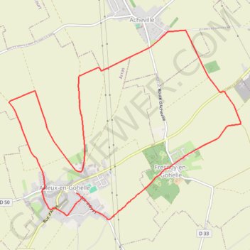 Arleux-en-Gohelle - Acheville - Fresnoy GPS track, route, trail