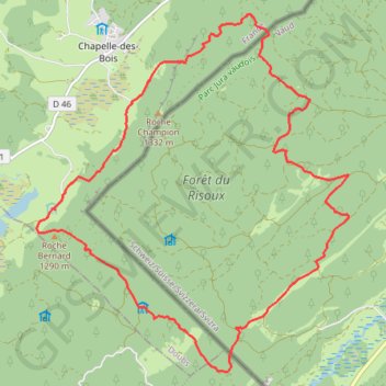 Risoux franco-suisse GPS track, route, trail