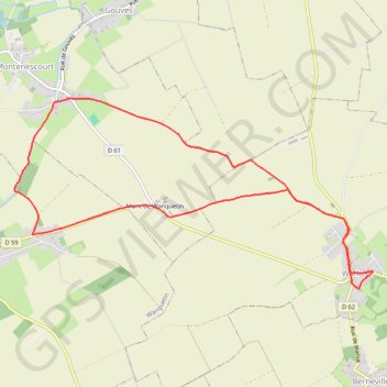 Warlus - Wanquetin - Montenescourt - Warlus GPS track, route, trail