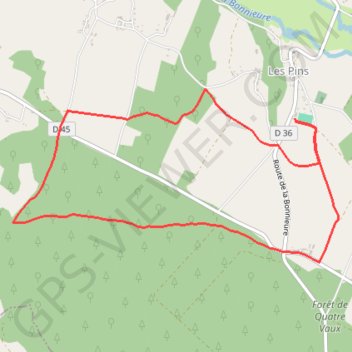 Les Pins sentier de la Forêt GPS track, route, trail
