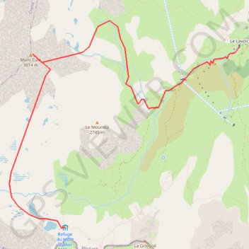 Refuge du Mont Thabor par le vallon des Sarrasins GPS track, route, trail