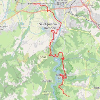 Itinéraire de 595 Rte de Boulain, 42230 Saint-Étienne, France à Bonson, 42160 Bonson, France GPS track, route, trail
