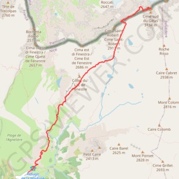 Cime du Gelas par Arete Ouest GPS track, route, trail