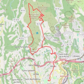 Mont Chauve d'Aspremont GPS track, route, trail