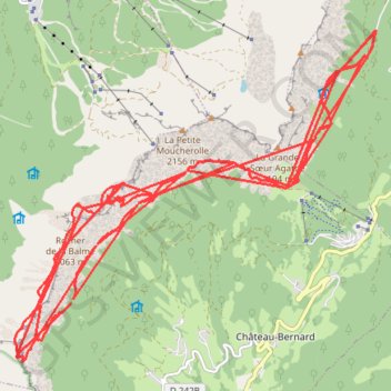 Pas Ernadent, Rochers de la Balme, Pas de la Balme, Prélenfrey GPS track, route, trail