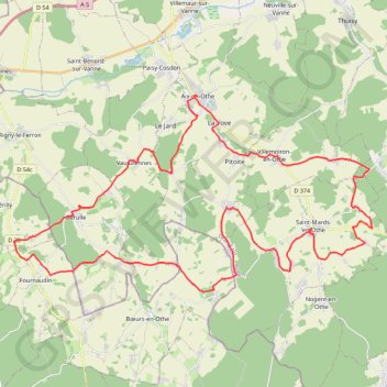 Les vallons du Aix-en-Othe GPS track, route, trail