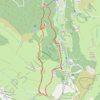 Le Capucin - Les Puys de Cliergue et du Redon - Val de Courre GPS track, route, trail