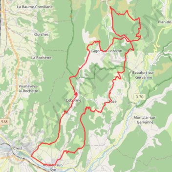 Boucle Crest - montagne de Lozeron GPS track, route, trail