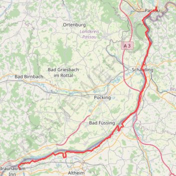 Braunau Passau GPS track, route, trail