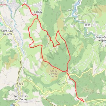Farnay - Croix de Montvieux - Farnay GPS track, route, trail