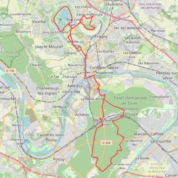 Cergy - Saint-Germain - Mare aux canes GPS track, route, trail