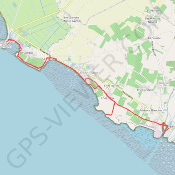 TALMONT-LES MONARDS par la côte GPS track, route, trail