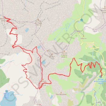 Le Mont Pellat depuis estenc GPS track, route, trail
