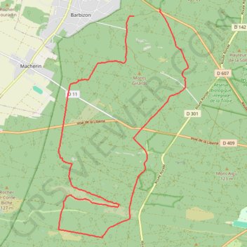 Carrefour de l'Épine - Fontainebleau GPS track, route, trail