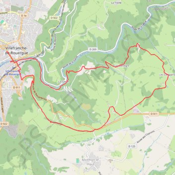 Circuit Villefranche de Rouergue GPS track, route, trail