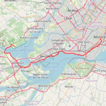 Oka - Montréal GPS track, route, trail