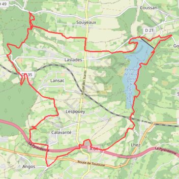 Angos - Sarouilles - Lac de l'Arrêt-Darré GPS track, route, trail