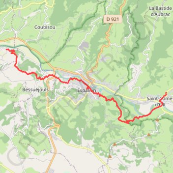 Saint Côme d'Olt - Estaing GPS track, route, trail