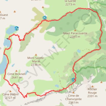 Tour du Mont Sainte-Marie GPS track, route, trail