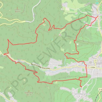 Mittelbergheim - Château du Landsberg GPS track, route, trail