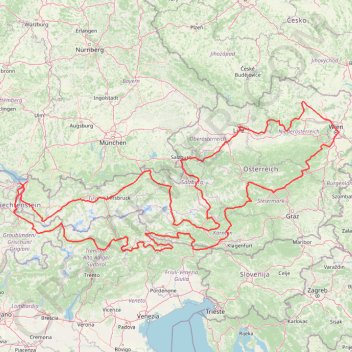 Autriche et Dolomites GPS track, route, trail