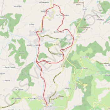 Saint-Christo-en-Jarez - Marcenod - L'Hôpital GPS track, route, trail