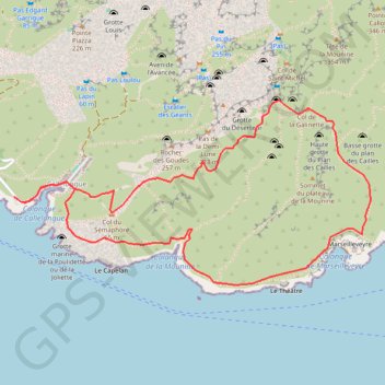 Calanques - Callelongue - Mounine - Marseilleveyre GPS track, route, trail