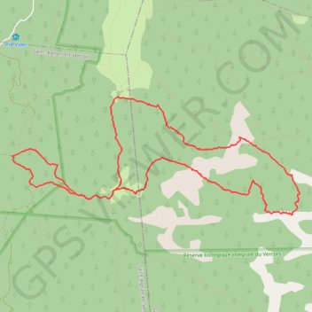 À travers les Erges, point 1704 GPS track, route, trail