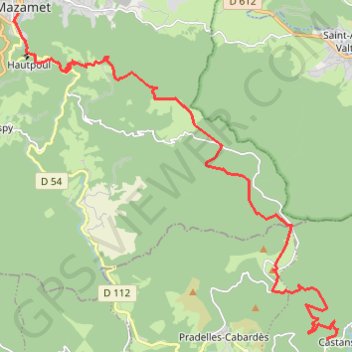 Tour du Haut-Languedoc, j2, Laviale - Mazamet GPS track, route, trail